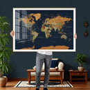 Modern World Map Canvas Print – Framed Detailed Map of the by MyGreatCanvas | Canvas Wall Art Prints | Photo Prints & Wall Decor