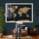 Framed Large World Map Wall Art Canvas Print – Stunning by MyGreatCanvas | Canvas Wall Art Prints | Photo Prints & Wall Decor