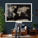 Detailed World Map Wall Art Print - Large Framed World Map