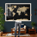 Beige World Map Canvas Wall Art Print, Minimal Black and by MyGreatCanvas | Canvas Wall Art Prints | Photo Prints & Wall Decor
