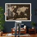 Colorful World Map Canvas Wall Art with Landmarks – Framed by MyGreatCanvas | Canvas Wall Art Prints | Photo Prints & Wall Decor
