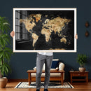 World Map Canvas Wall Art with Famous Landmarks – Framed by MyGreatCanvas | Canvas Wall Art Prints | Photo Prints & Wall Decor