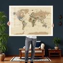 Extra Large World Map Canvas Print – Detailed Map of the by MyGreatCanvas | Canvas Wall Art Prints | Photo Prints & Wall Decor