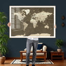 Vintage World Map Canvas Print – Framed Travel Map Wall Art