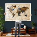 World Map Canvas Print – Framed Travel Map Wall Art for by MyGreatCanvas | Canvas Wall Art Prints | Photo Prints & Wall Decor