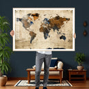 World Map Wall Art Canvas Print, Modern Decorative Framed by MyGreatCanvas | Canvas Wall Art Prints | Photo Prints & Wall Decor