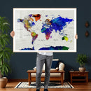 World Map Wall Art Canvas Print, Modern Decorative Framed by MyGreatCanvas | Canvas Wall Art Prints | Photo Prints & Wall Decor