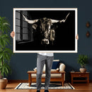 Black Bull Wall Art Canvas Print, Dark Longhorn Portrait by MyGreatCanvas | Canvas Wall Art Prints | Photo Prints & Wall Decor