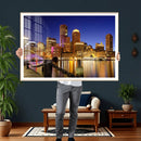 Boston Wall Art Canvas Print, Boston City Downtown Night by MyGreatCanvas | Canvas Wall Art Prints | Photo Prints & Wall Decor