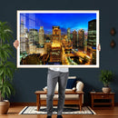 Chicago Wall Art Canvas Print - Chicago City Downtown Night by MyGreatCanvas | Canvas Wall Art Prints | Photo Prints & Wall Decor