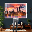 Chicago Wall Art Canvas Print - Chicago City Downtown Night by MyGreatCanvas | Canvas Wall Art Prints | Photo Prints & Wall Decor