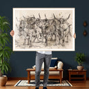 Abstract Cow Longhorn Wall Art Canvas Print for Cabin Decor by MyGreatCanvas | Canvas Wall Art Prints | Photo Prints & Wall Decor