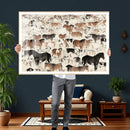 Wild Horses Wall Art Canvas Print - Abstract Farm Longhorn by MyGreatCanvas | Canvas Wall Art Prints | Photo Prints & Wall Decor