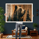 Rustic Bear Wall Art Canvas Print – Woodland Wildlife by MyGreatCanvas | Canvas Wall Art Prints | Photo Prints & Wall Decor