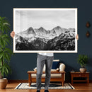 Black and White Mountain Wall Art Canvas Print, Snowy Alpine by MyGreatCanvas | Canvas Wall Art Prints | Photo Prints & Wall Decor