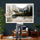 Lake Braies Alpine Landscape Wall Art Canvas Print, by MyGreatCanvas | Canvas Wall Art Prints | Photo Prints & Wall Decor