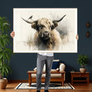 Abstract Highland Cow Wall Art Canvas Print, Rustic Farm by MyGreatCanvas | Canvas Wall Art Prints | Photo Prints & Wall Decor