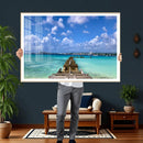 Caribbean Ocean Pier Seascape Wall Art Canvas Print, by MyGreatCanvas | Canvas Wall Art Prints | Photo Prints & Wall Decor