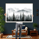 Misty Pine Forest Mountain Landscape Wall Art Canvas Print by MyGreatCanvas | Canvas Wall Art Prints | Photo Prints & Wall Decor
