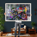 Graffiti Motorcycle Wall Art Canvas Print, Urban Street Art by MyGreatCanvas | Canvas Wall Art Prints | Photo Prints & Wall Decor