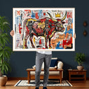 Texas Bull Wall Art Canvas Print, Abstract Graffiti Bull by MyGreatCanvas | Canvas Wall Art Prints | Photo Prints & Wall Decor