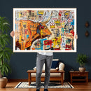 Basquiat Style Bull Graffiti Wall Art Canvas Print, Street by MyGreatCanvas | Canvas Wall Art Prints | Photo Prints & Wall Decor