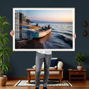 Coastal Fishing Boats Wall Art Canvas Print, Sunset Beach by MyGreatCanvas | Canvas Wall Art Prints | Photo Prints & Wall Decor