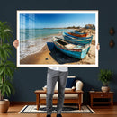Coastal Fishing Boats Wall Art Canvas Print, Sunset Beach by MyGreatCanvas | Canvas Wall Art Prints | Photo Prints & Wall Decor