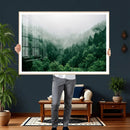 Misty Pine Forest Wall Art Canvas Print, Foggy Evergreen by MyGreatCanvas | Canvas Wall Art Prints | Photo Prints & Wall Decor