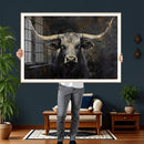 Rustic Longhorn Bull Wall Art Canvas Print – Vintage Western by MyGreatCanvas | Canvas Wall Art Prints | Photo Prints & Wall Decor