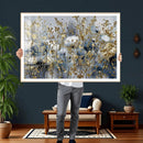 Abstract Floral Wall Art Canvas Print – Gold and Blue by MyGreatCanvas | Canvas Wall Art Prints | Photo Prints & Wall Decor