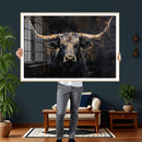 Abstract Longhorn Bull Wall Art Canvas Print – Rustic by MyGreatCanvas | Canvas Wall Art Prints | Photo Prints & Wall Decor