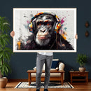 Dj Monkey Wall Art Canvas Print – Colorful Pop Art Banksy by MyGreatCanvas | Canvas Wall Art Prints | Photo Prints & Wall Decor