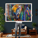 Colorful Heron Wall Art Canvas Print Tropical Bird Abstract by MyGreatCanvas | Canvas Wall Art Prints | Photo Prints & Wall Decor
