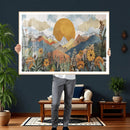 Boho Mountain Landscape Large Wall Art, Horizontal Gold by MyGreatCanvas | Canvas Wall Art Prints | Photo Prints & Wall Decor
