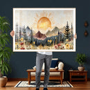 Boho Mountain Landscape Large Wall Art, Horizontal Gold by MyGreatCanvas | Canvas Wall Art Prints | Photo Prints & Wall Decor