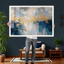 Blue Gold Abstract Large Framed Canvas Wall Art, Modern by MyGreatCanvas | Canvas Wall Art Prints | Photo Prints & Wall Decor
