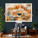 Geometric Boho Abstract Wall Art Canvas Print, Orange Blue by MyGreatCanvas | Canvas Wall Art Prints | Photo Prints & Wall Decor