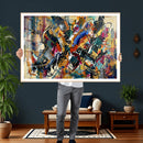 Geometric Abstract Wall Art Canvas Print, Orange Blue by MyGreatCanvas | Canvas Wall Art Prints | Photo Prints & Wall Decor