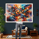 Geometric Abstract Wall Art Canvas Print, Orange Blue by MyGreatCanvas | Canvas Wall Art Prints | Photo Prints & Wall Decor