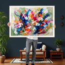 Geometric Abstract Wall Art Canvas Print, Orange Blue by MyGreatCanvas | Canvas Wall Art Prints | Photo Prints & Wall Decor