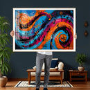 Geometric Abstract Wall Art Canvas Print, Orange Blue by MyGreatCanvas | Canvas Wall Art Prints | Photo Prints & Wall Decor