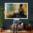 Elegant Woman Canvas Wall Art — Black Gold Gown Fashion by MyGreatCanvas | Canvas Wall Art Prints | Photo Prints & Wall Decor