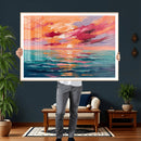 Bold Palette Knife Ocean Sunset Canvas — Orange Pink Teal by MyGreatCanvas | Canvas Wall Art Prints | Photo Prints & Wall Decor