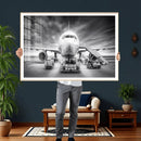 Airplane Wall Art Canvas Print, Black and White Jet Aircraft by MyGreatCanvas | Canvas Wall Art Prints | Photo Prints & Wall Decor