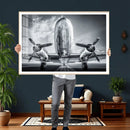 Propeller Plane Wall Art Canvas Print, Black and White by MyGreatCanvas | Canvas Wall Art Prints | Photo Prints & Wall Decor