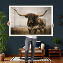 Longhorn Bull Wall Art Canvas Print, Western Farmhouse by MyGreatCanvas | Canvas Wall Art Prints | Photo Prints & Wall Decor