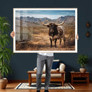 Texas Longhorn Bull Wall Art Canvas Print, Western Farmhouse by MyGreatCanvas | Canvas Wall Art Prints | Photo Prints & Wall Decor