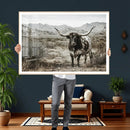 Texas Longhorn Bull Wall Art Canvas Print, Western Farmhouse by MyGreatCanvas | Canvas Wall Art Prints | Photo Prints & Wall Decor