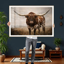 Texas Longhorn Canvas Wall Art Western Bull Desert Moody by MyGreatCanvas | Canvas Wall Art Prints | Photo Prints & Wall Decor